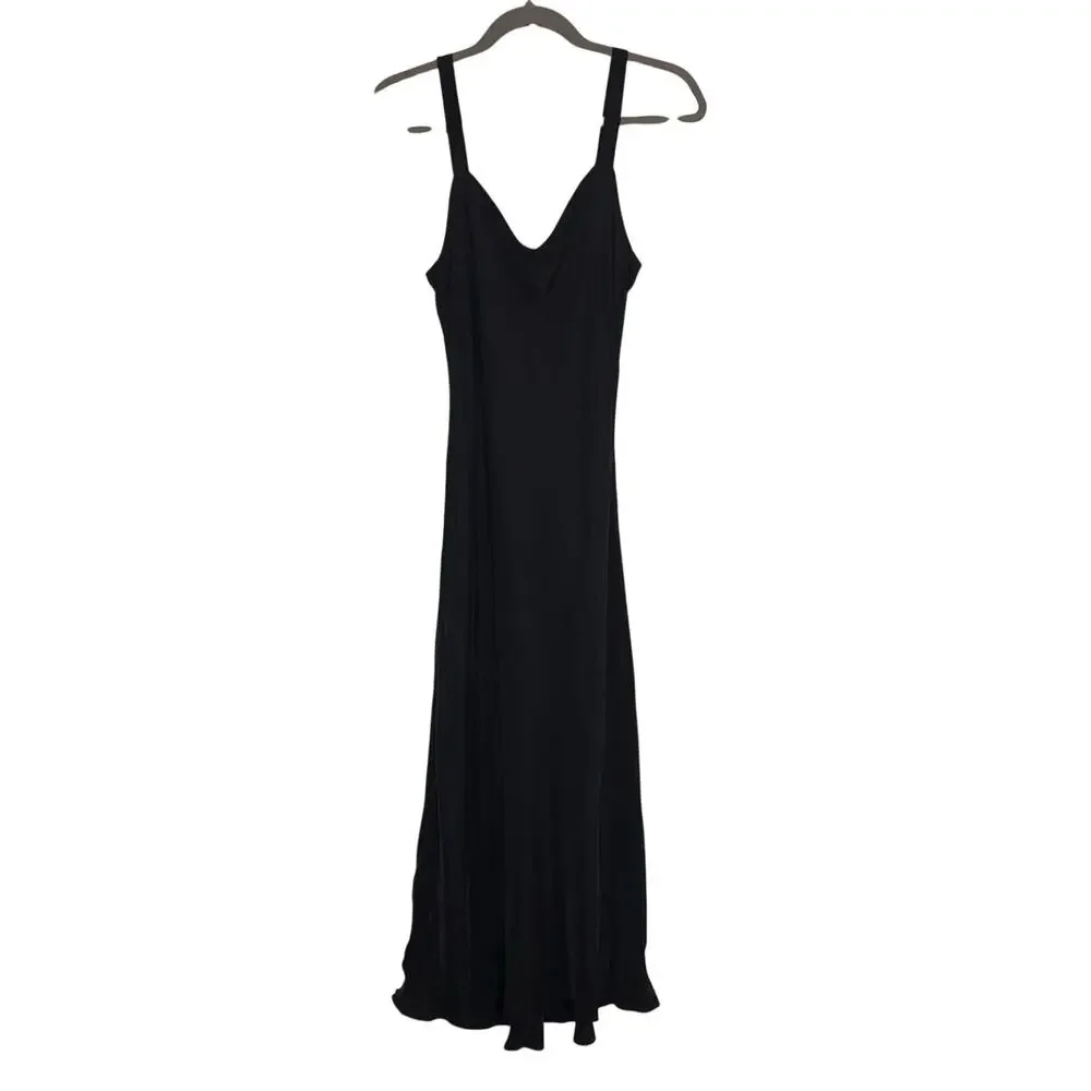 J.Crew Gwyneth Slip Dress Size 4 Black Cupro Blend V-Neck Classic Party NEW NWT - Picture 2 of 13